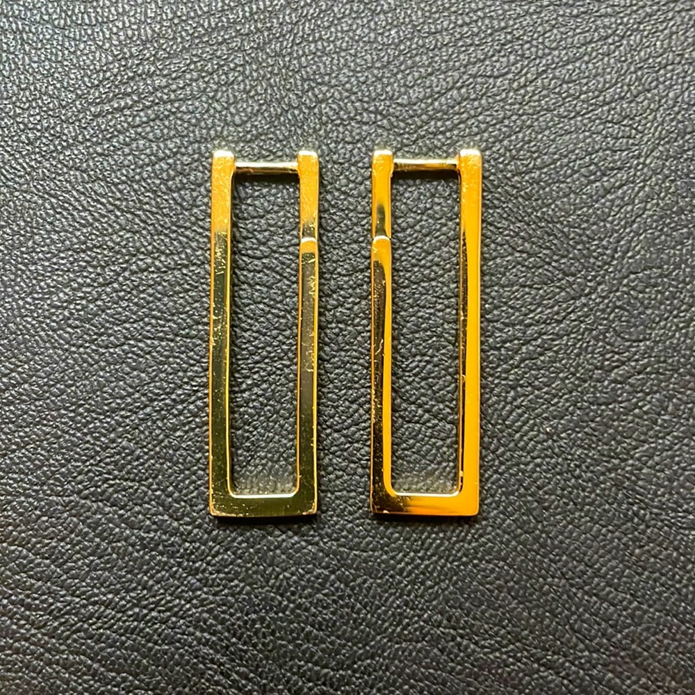Gorjana Nico Rectangular Drop Gold Hoops